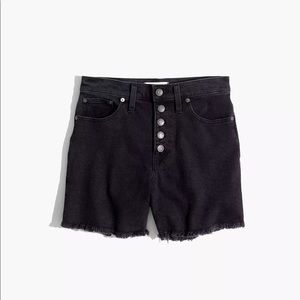 NWT Madewell High-Rise Denim Boyshorts in Faded Black